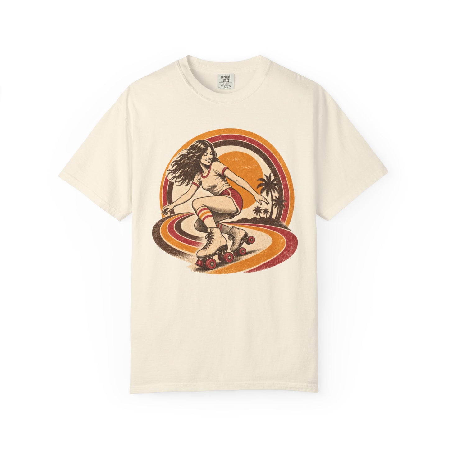 Retro Roller Skating Shirt | Vintage 70s Roller Skate Graphic Tee | Retro Disco Skater Comfort Colors® T-Shirt
