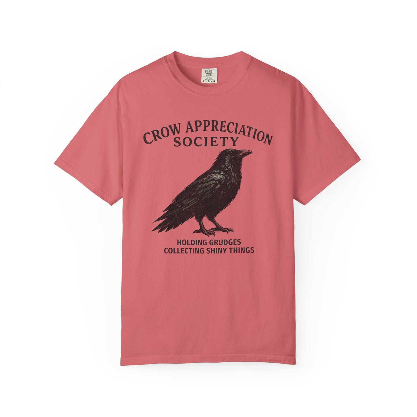Crow Appreciation Society T-Shirt — 'Holding Grudges, Collecting Shiny Things' Funny Crow Graphic Tee