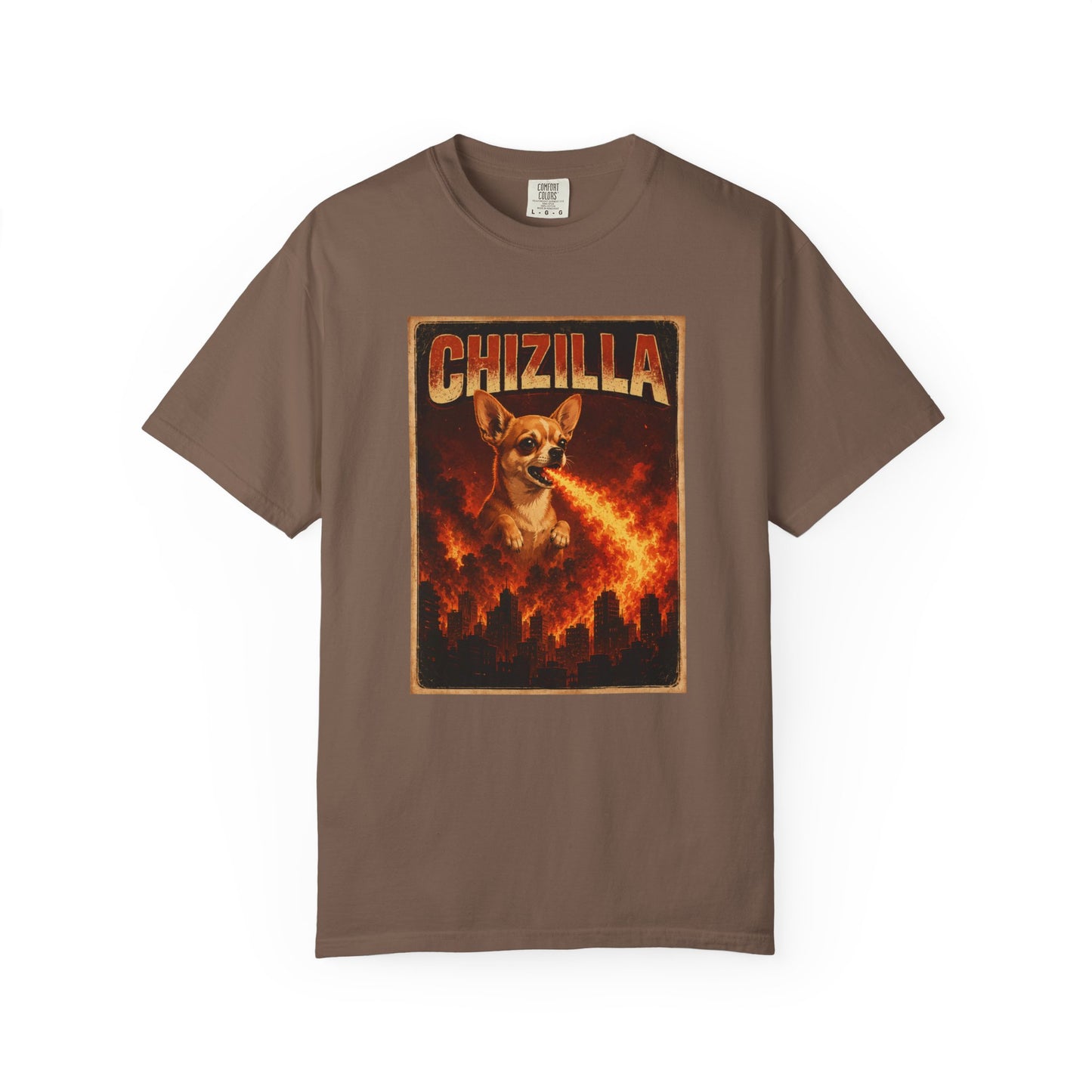 Chizilla Chihuahua T-Shirt — Godzilla Parody Fire-Breathing Dog Tee
