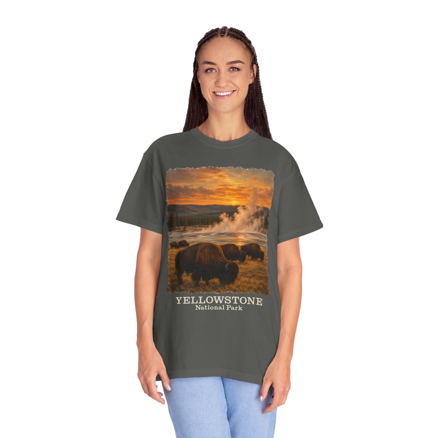 Yellowstone National Park Bison Sunset T-Shirt