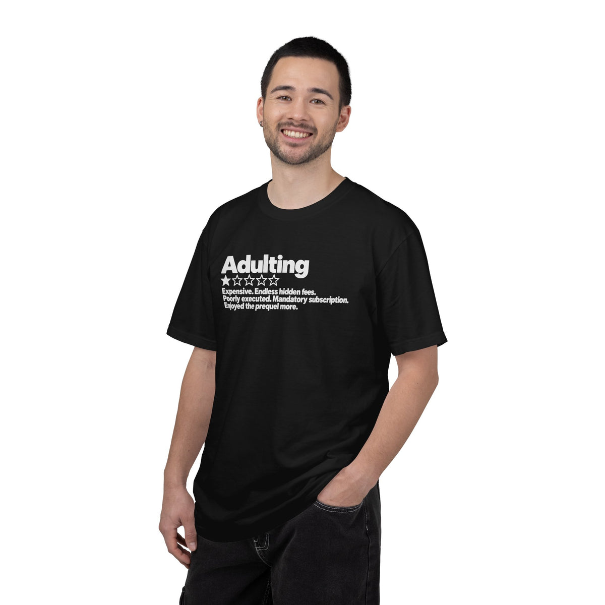 Adulting One Star Review Shirt – Funny Sarcastic Adulthood Graphic Tee