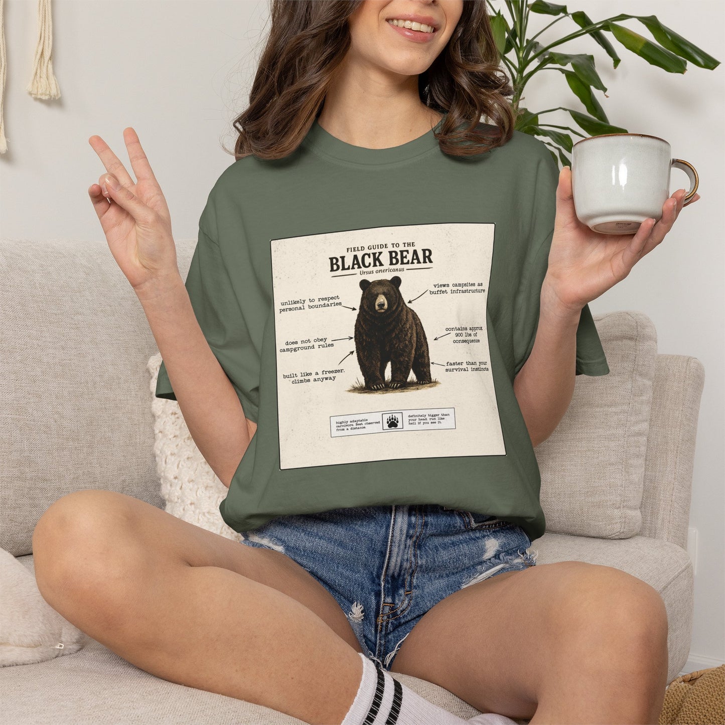 Black Bear Field Guide T-Shirt — Funny Camping & Hiking Tee