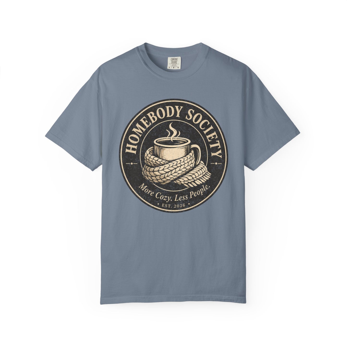Homebody Society T-Shirt — "More Cozy, Less People" Vintage Distressed Introvert Tee
