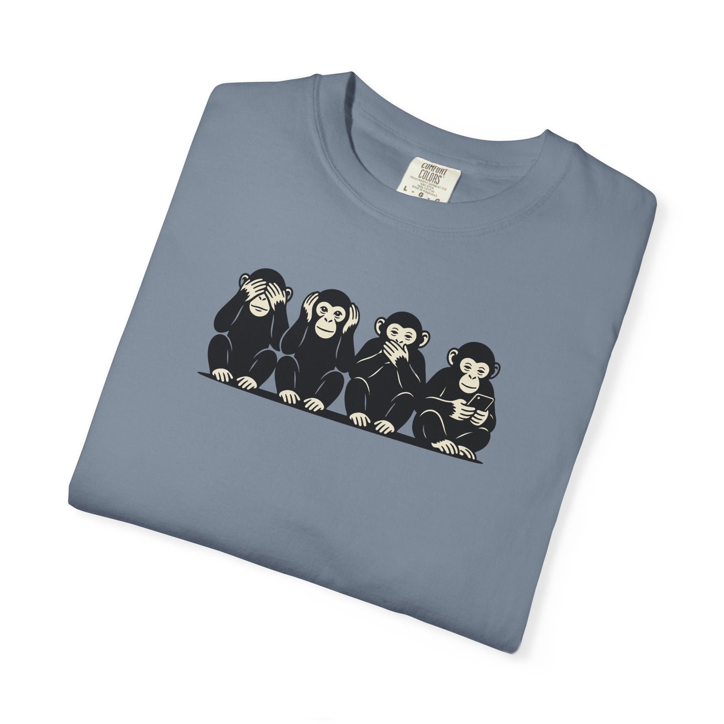 Modern Monkeys Shirt | See Hear Speak Scroll Tee | Funny Social Media Shirt | Monkey Graphic Tee | Introvert Humor Shirt