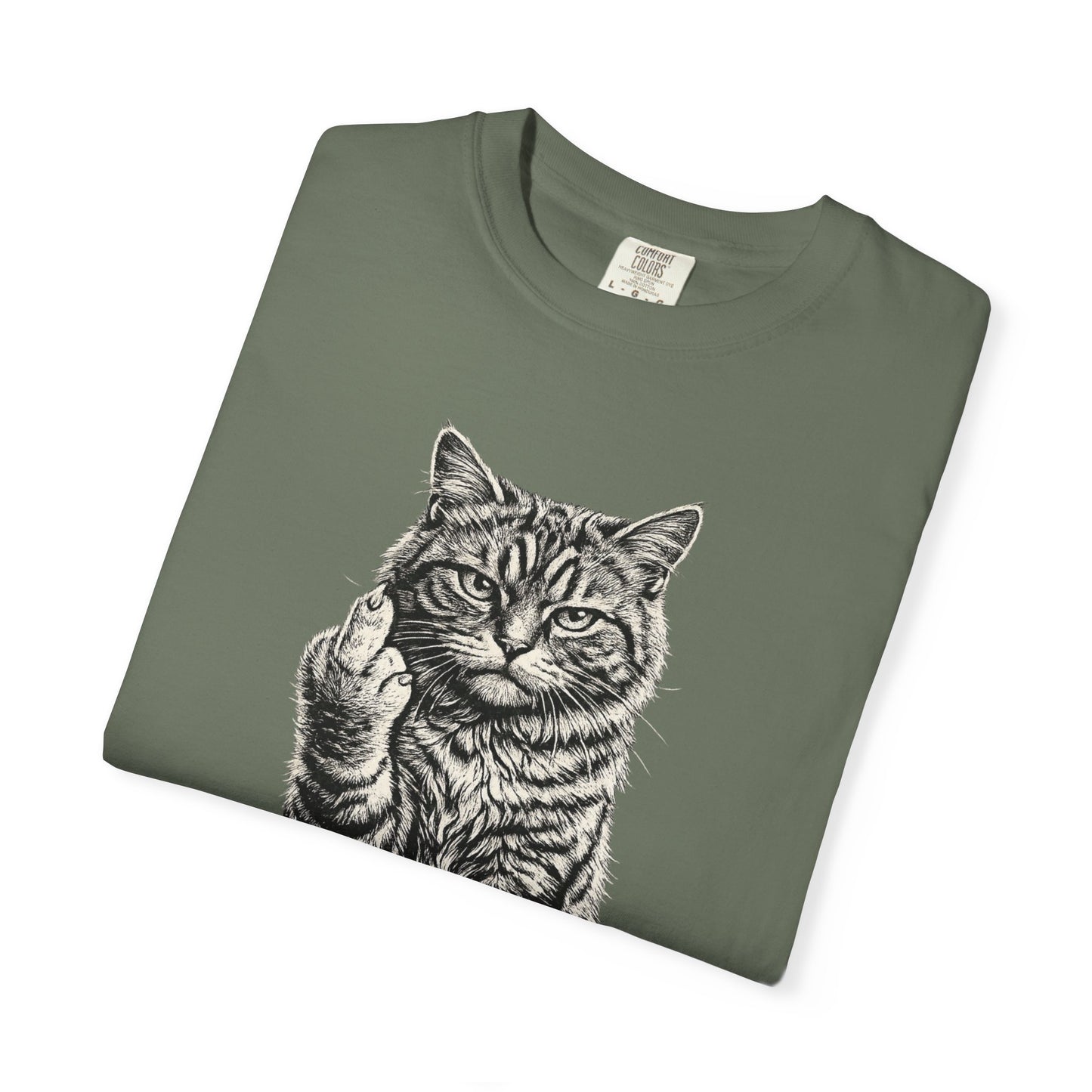 Saucy Cat Giving the Finger T-Shirt