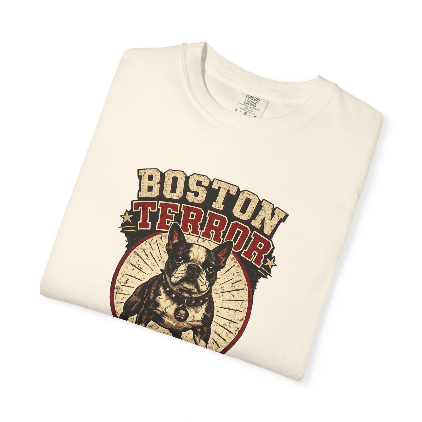 Boston TERROR Retro Boston Terrier T-Shirt — Built Like a Potato, Powered by Chaos