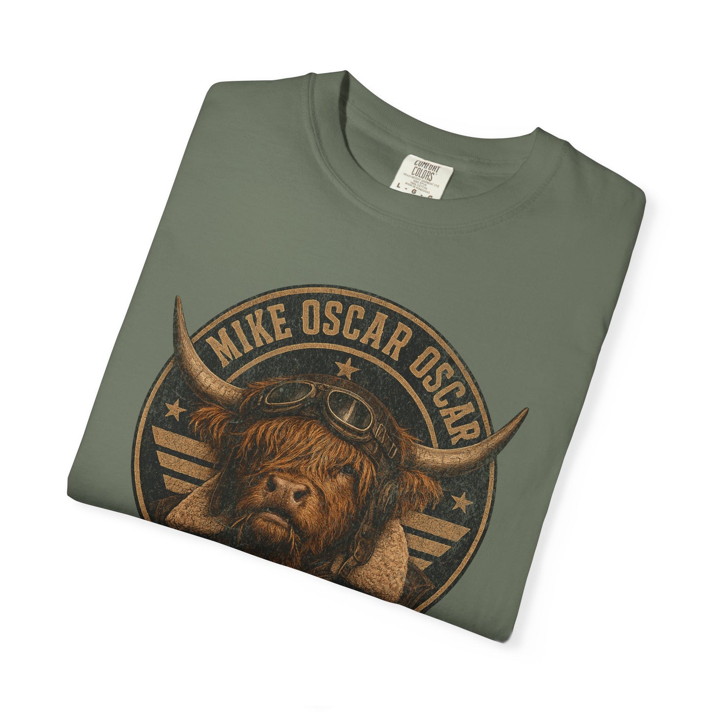 Mike Oscar Oscar Shirt, Funny Highland Cow Phonetic Military Shirt
