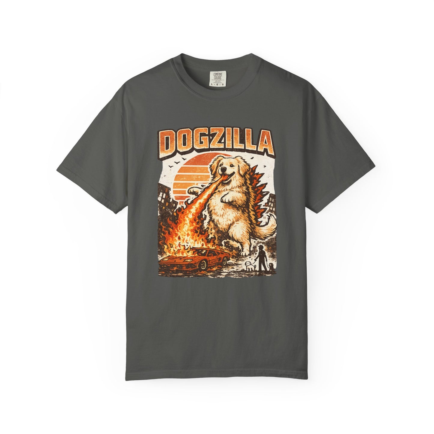 Dogzilla Golden Retriever T-Shirt — Funny Dog Monster Parody Tee