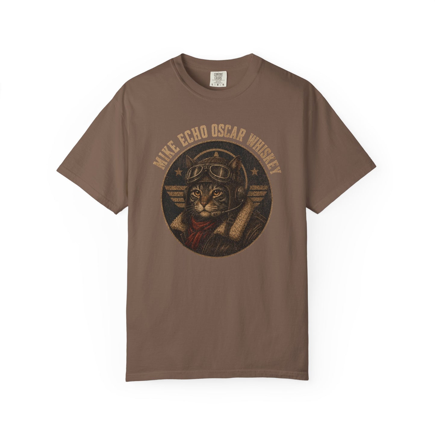 Mike Echo Oscar Whiskey Shirt | Funny Pilot Cat Tee | Aviation Humor T-Shirt | Vintage Graphic Cat Shirt