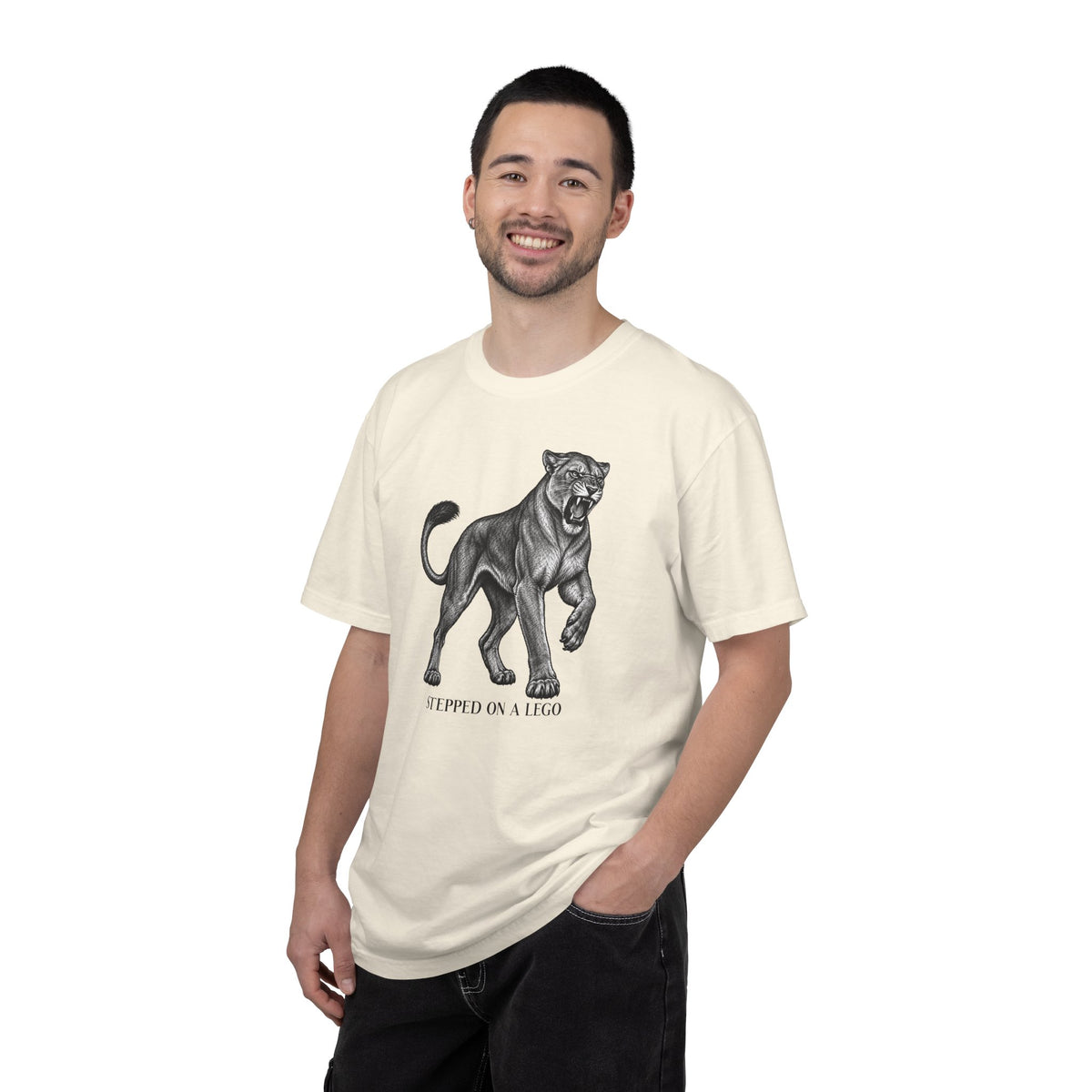 Stepped on a Lego Funny Vintage Lioness Animal Tee