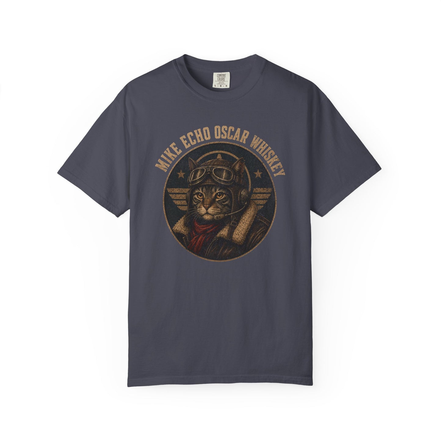 Mike Echo Oscar Whiskey Shirt | Funny Pilot Cat Tee | Aviation Humor T-Shirt | Vintage Graphic Cat Shirt