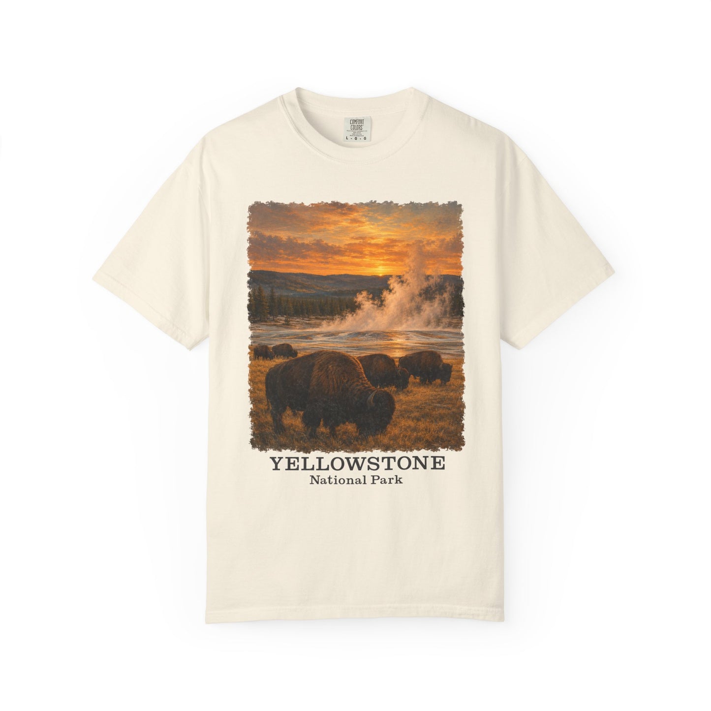 Yellowstone National Park Bison Sunset T-Shirt