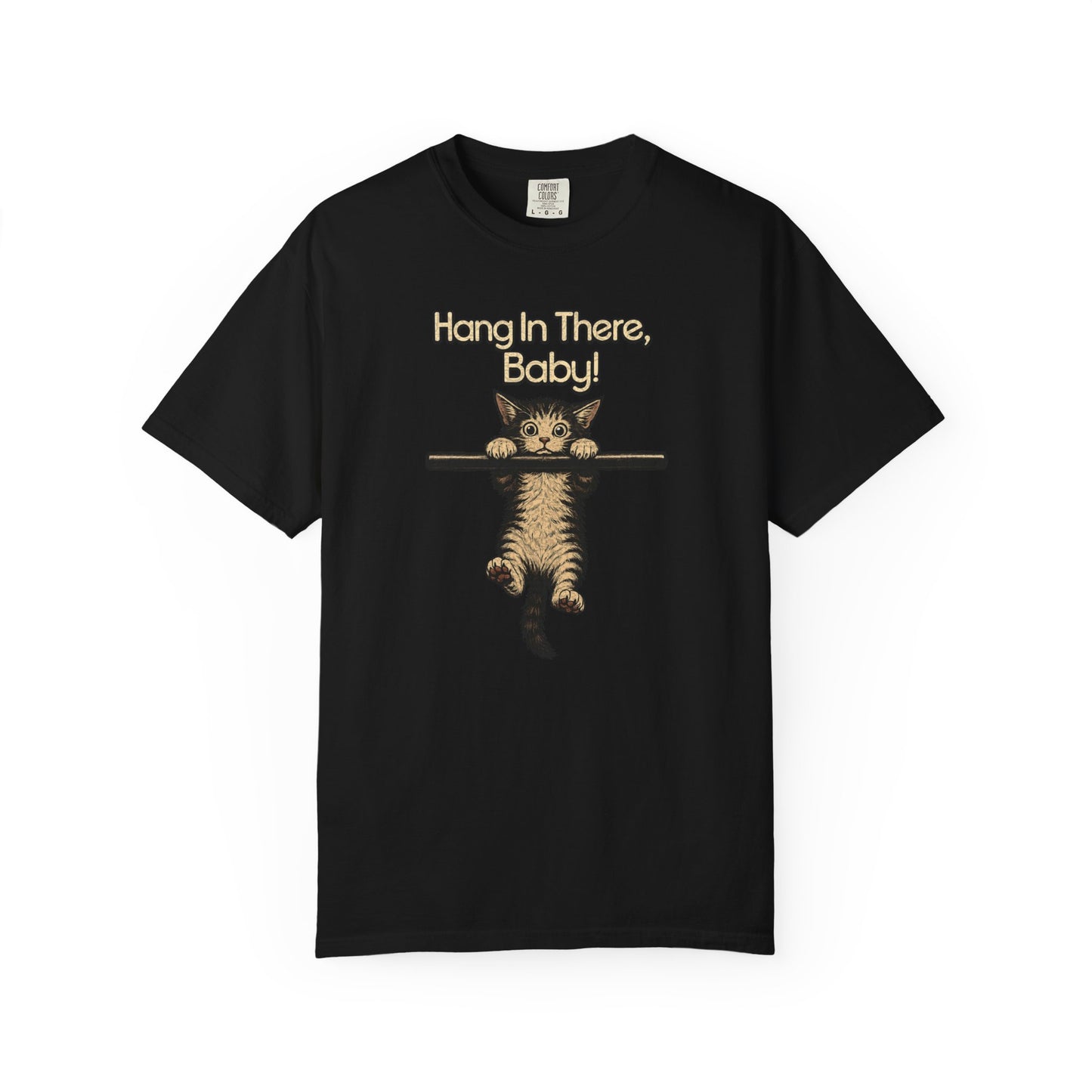 Hang In There Baby Shirt , Vintage Kitten Tee | Funny, Retro 70s Inspired Cat Shirt