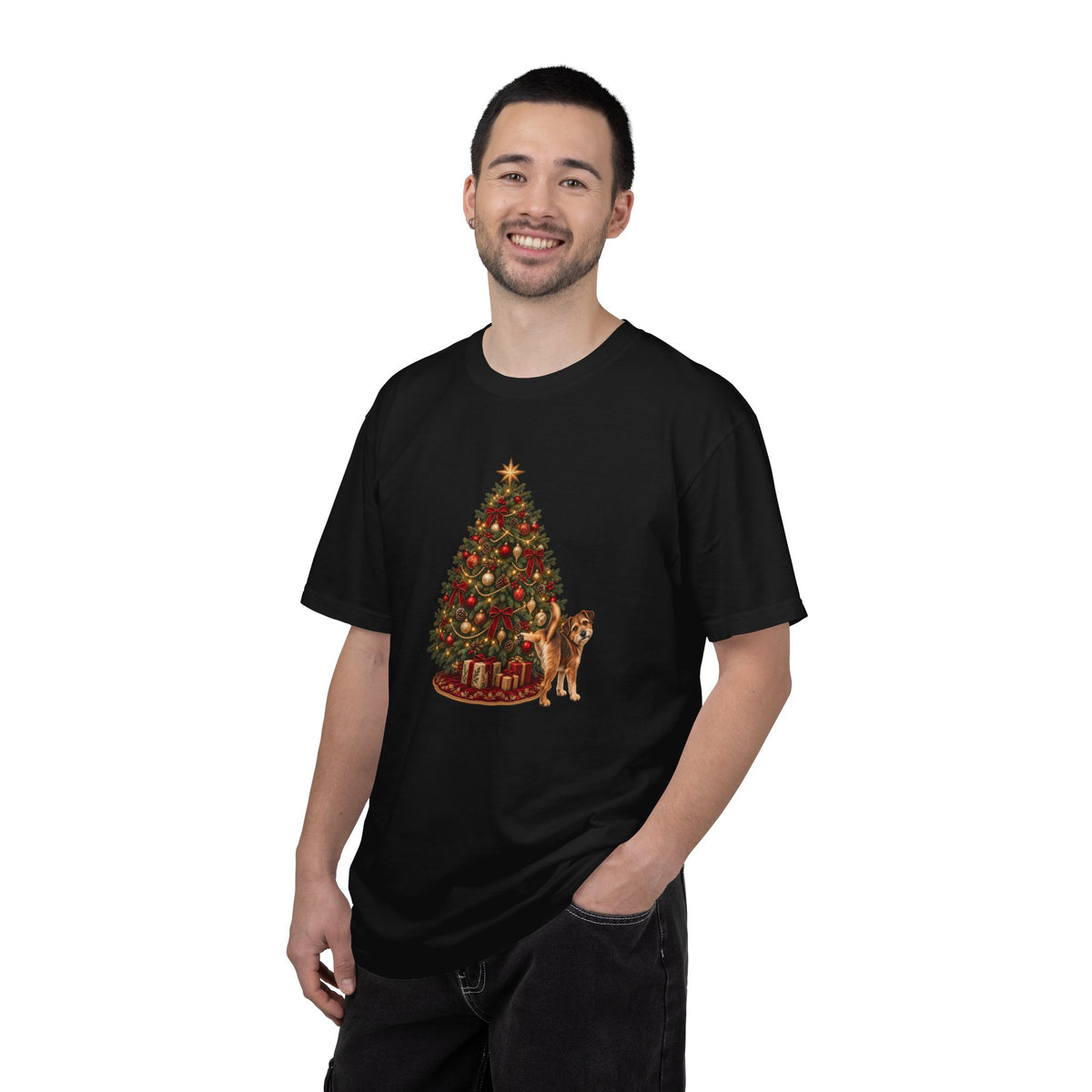 Dog Peeing on Christmas Tree Shirt