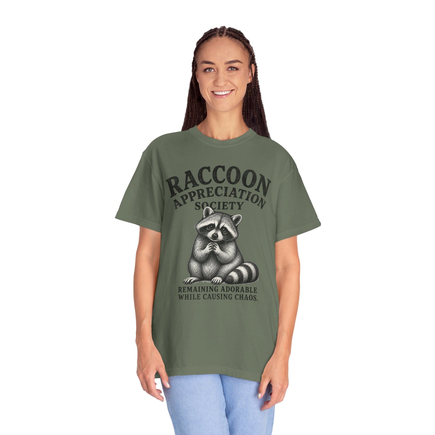 Raccoon Appreciation Society T-Shirt — "Remaining Adorable While Causing Chaos" Funny Cute Trash Panda Tee