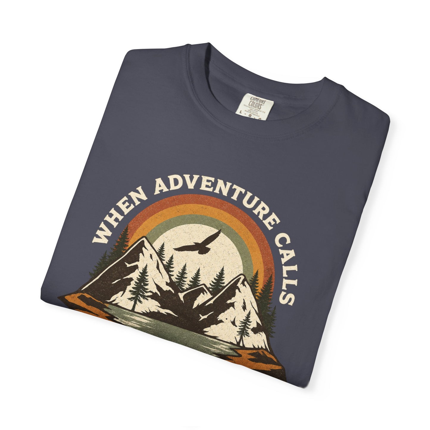 When Adventure Calls — Mountain Retro T-Shirt