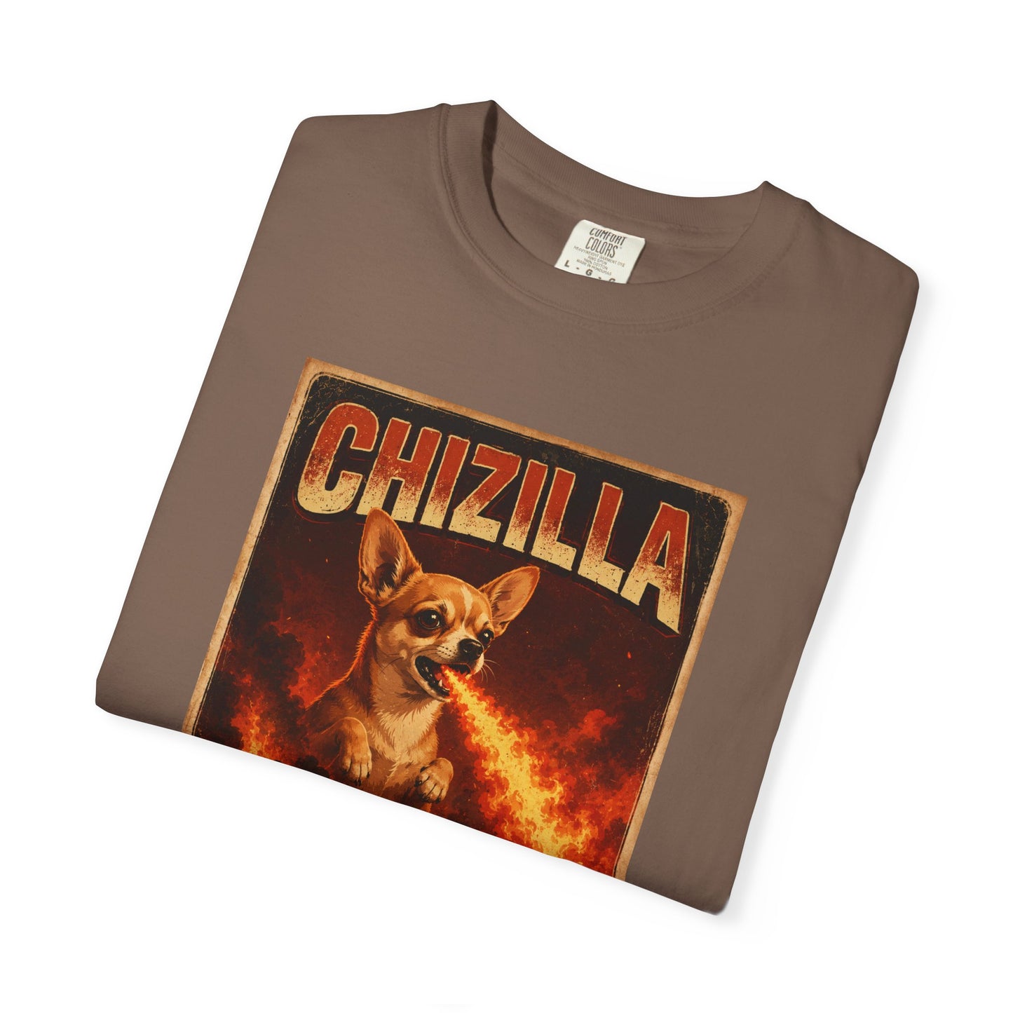 Chizilla Chihuahua T-Shirt — Godzilla Parody Fire-Breathing Dog Tee