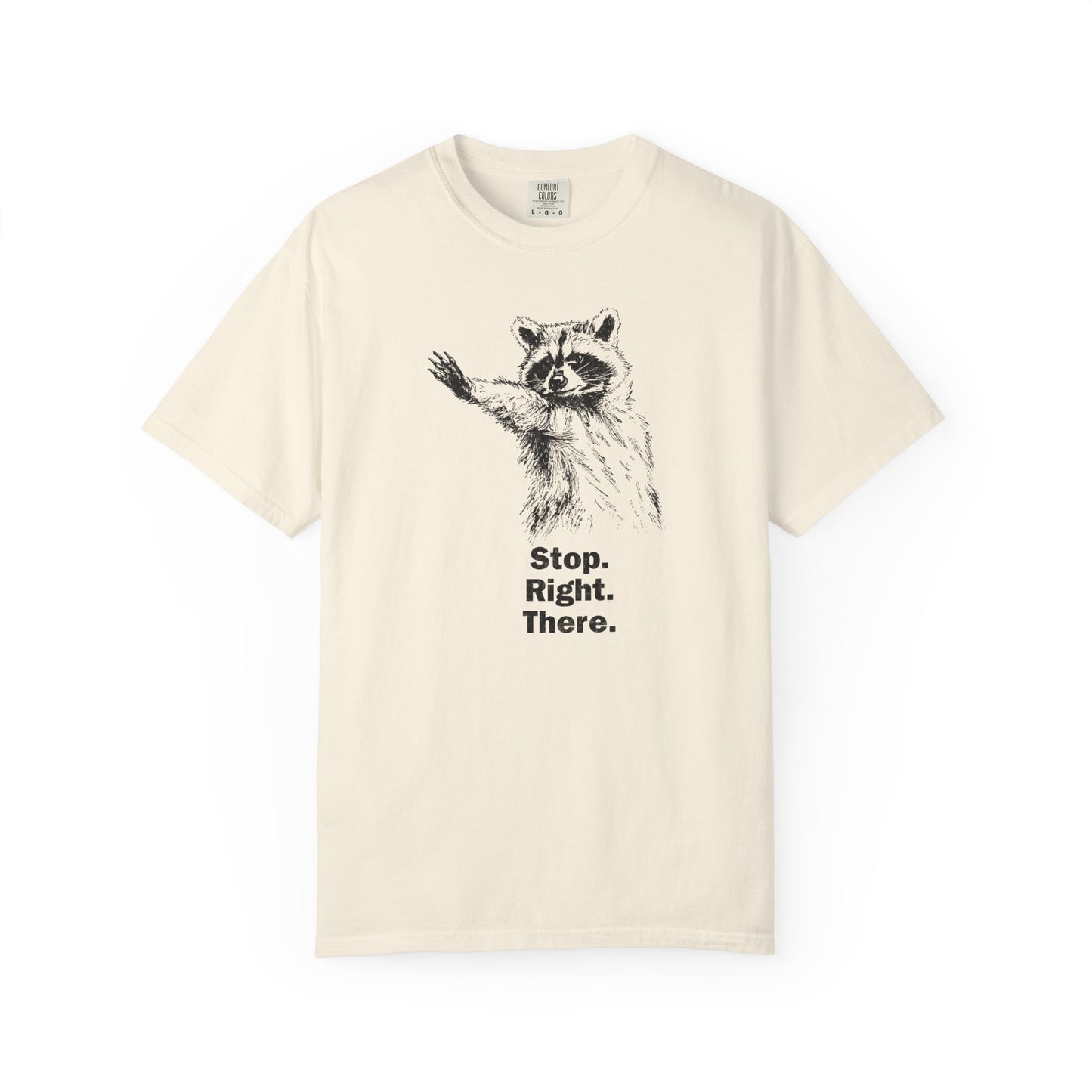 Raccoon 'Stop. Right. There.' Graphic T-Shirt