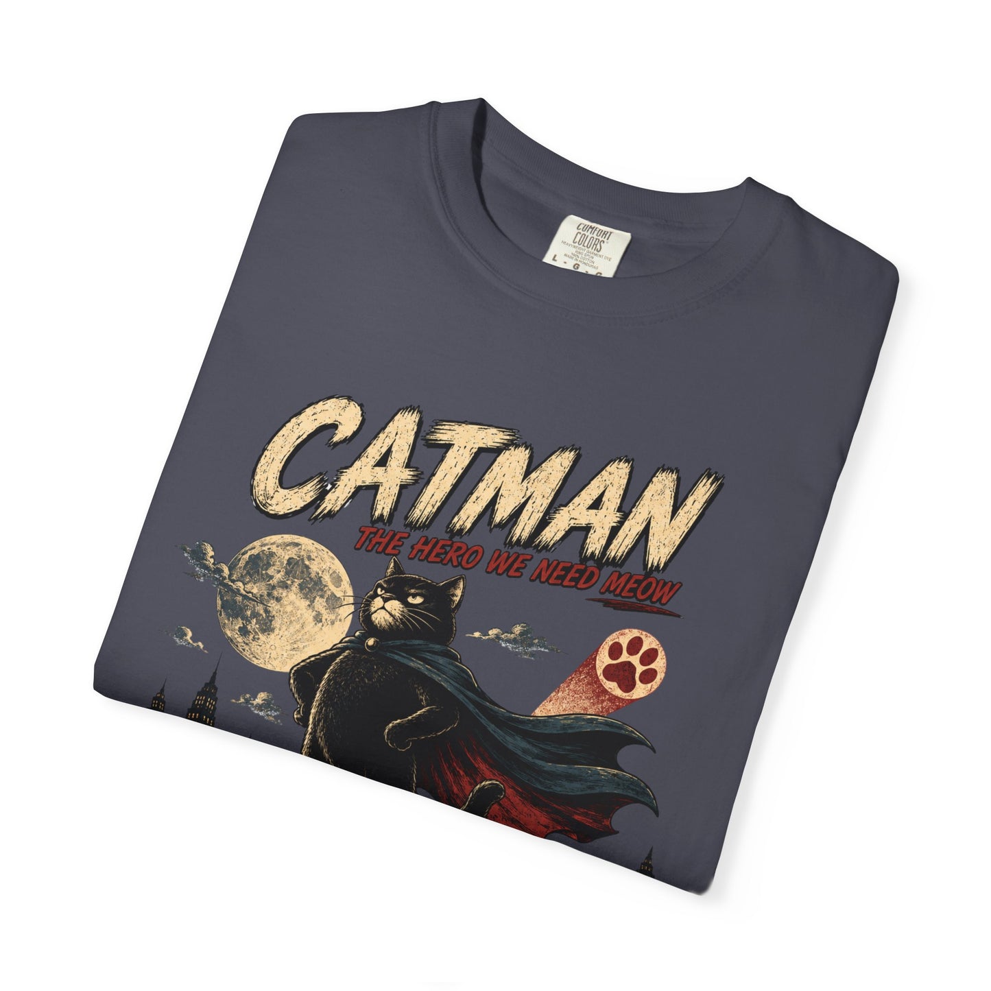 Catman Retro Comic T-Shirt — Vintage Superhero Cat The Hero We Need Meow Design