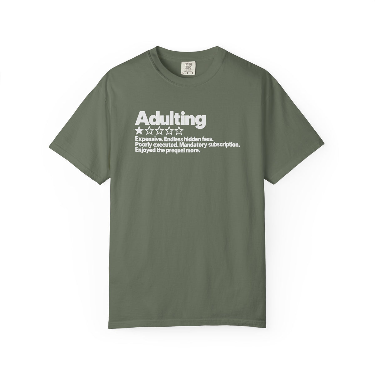 Adulting One Star Review Shirt – Funny Sarcastic Adulthood Graphic Tee