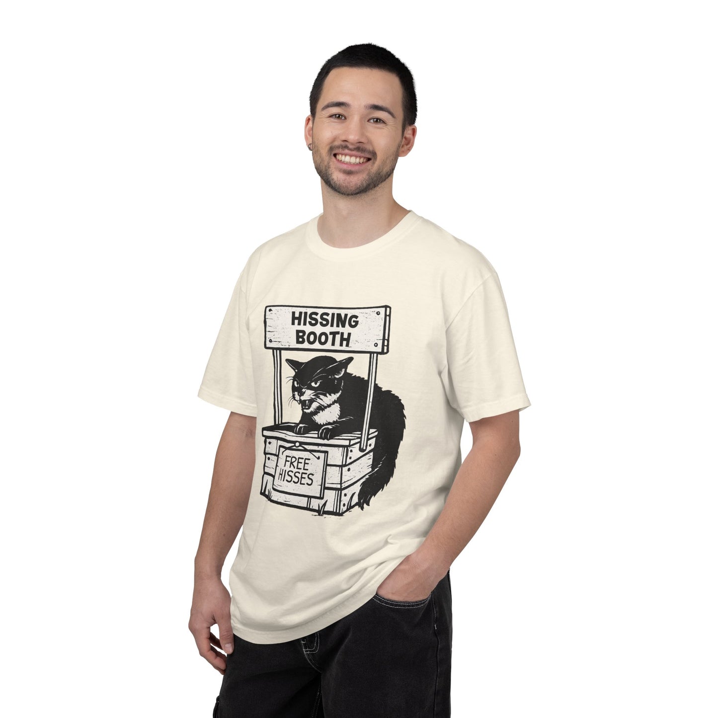 Hissing Booth Cat T-Shirt | Funny Cat Graphic Tee
