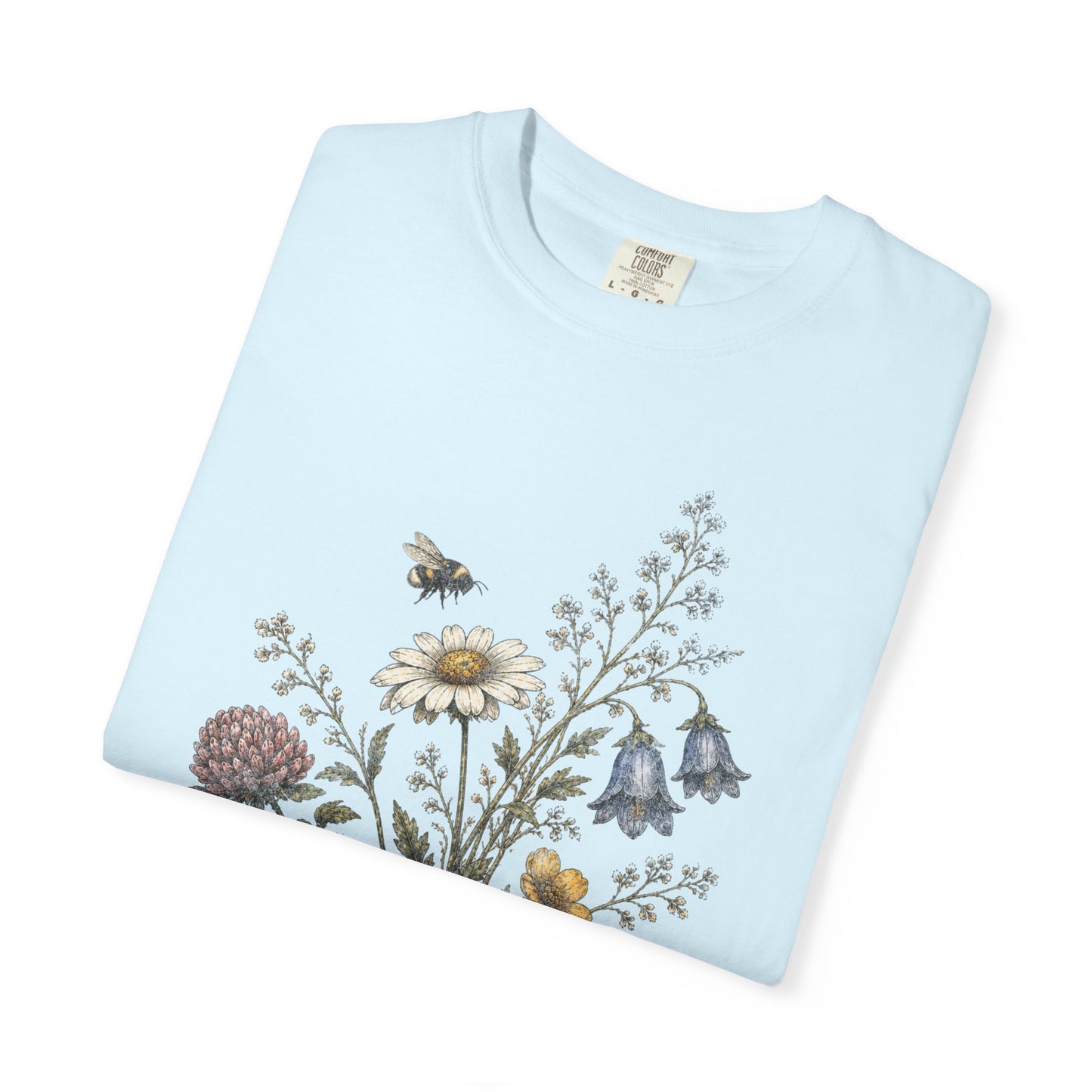 Vintage Wildflower Bouquet and Bumblebee Botanical TShirt