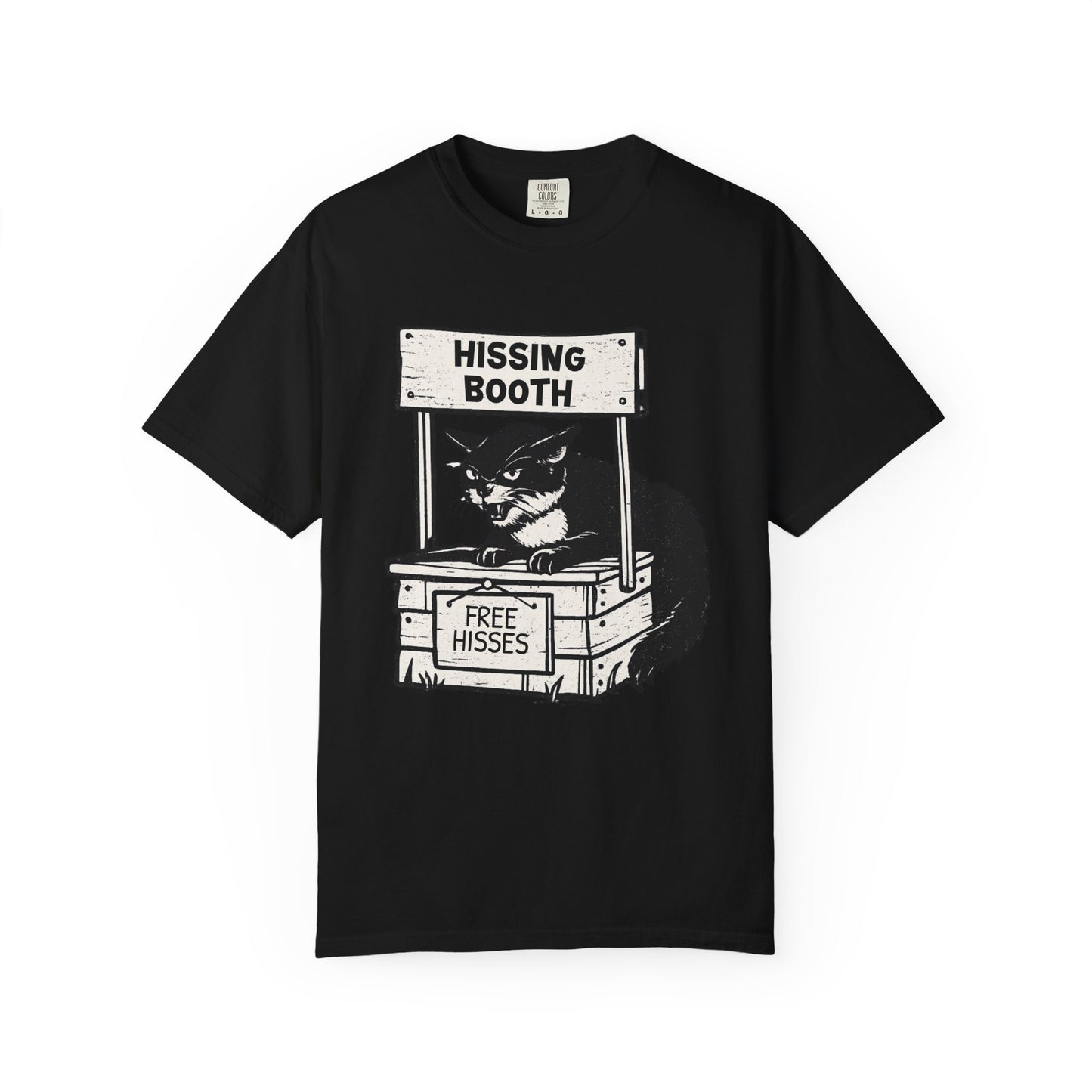 Hissing Booth Cat T-Shirt | Funny Cat Graphic Tee