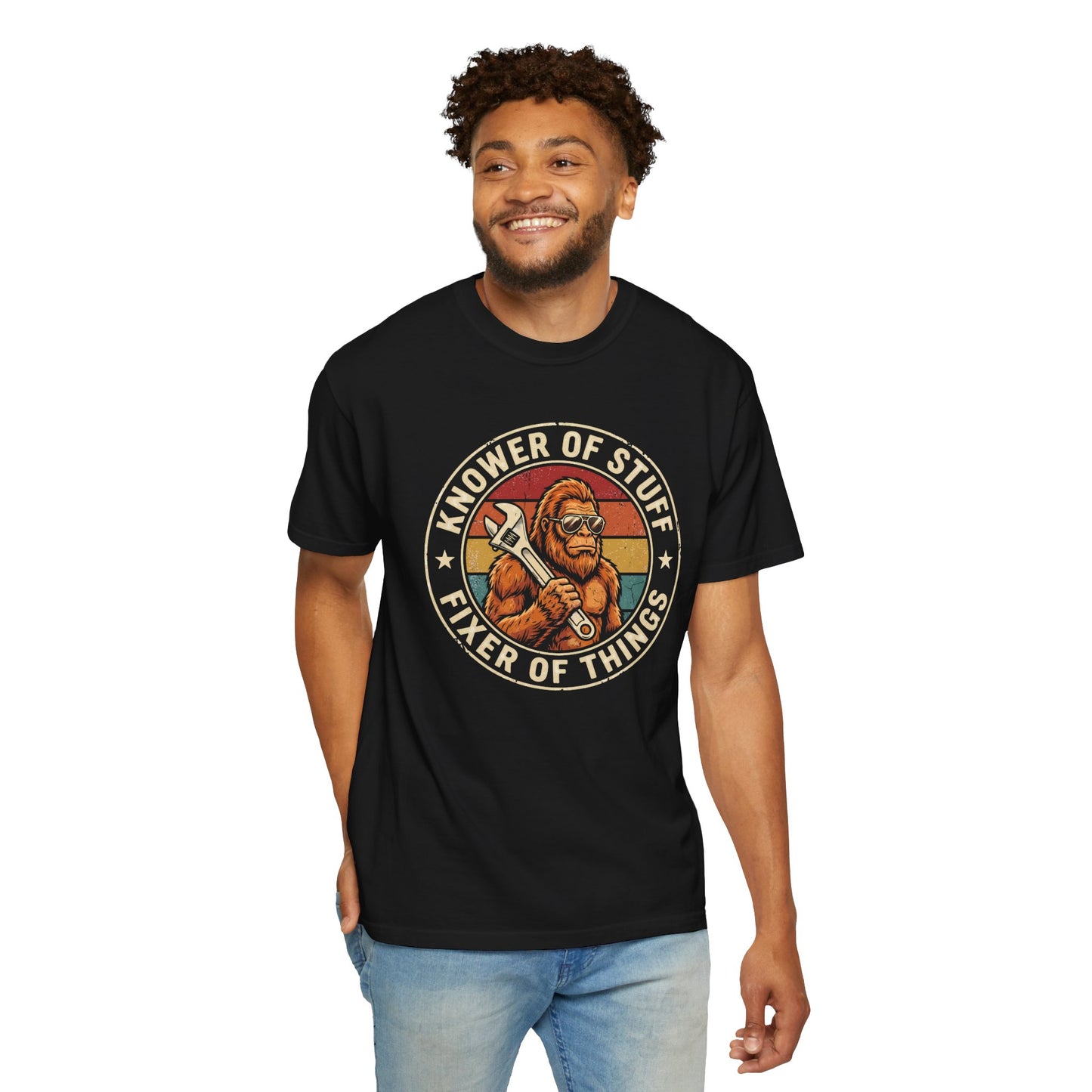 Knower of Stuff Fixer of Things Shirt, Funny Bigfoot Handyman Gift