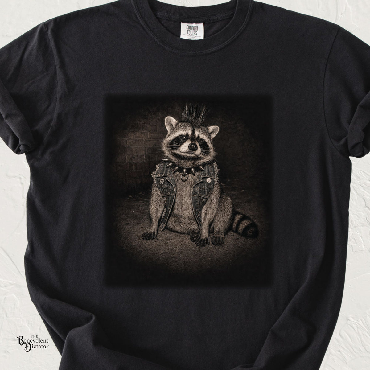 Punk Gothic Raccoon Graphic T-Shirt
