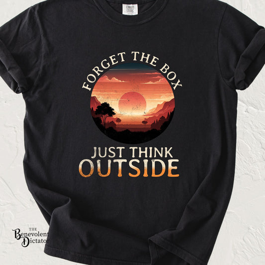 Forget the Box "Think Outside" Camping Hiking Beach Lake T-Shirt
