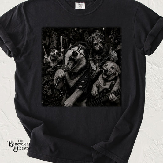 Garage Band Dogs T-Shirt — Rocking Canine Band Tee