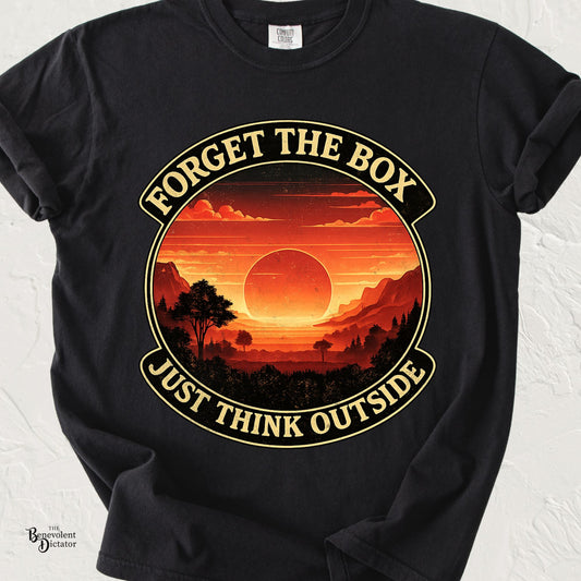 Forget the Box "Think Outside" Camping Hiking Beach Lake T-Shirt