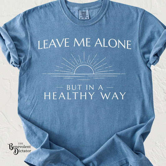 Leave Me Alone - But In A Healthy Way Sunset Line Art T-Shirt