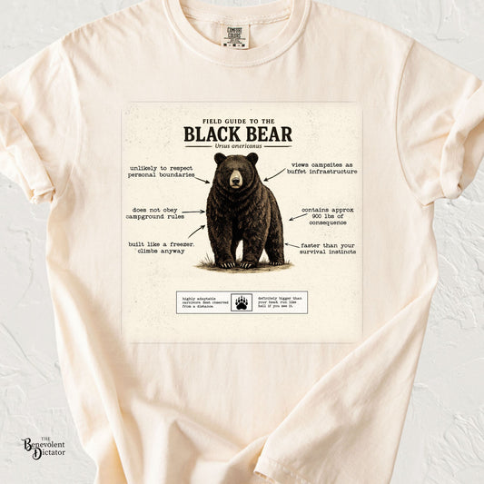 Black Bear Field Guide T-Shirt — Funny Camping & Hiking Tee