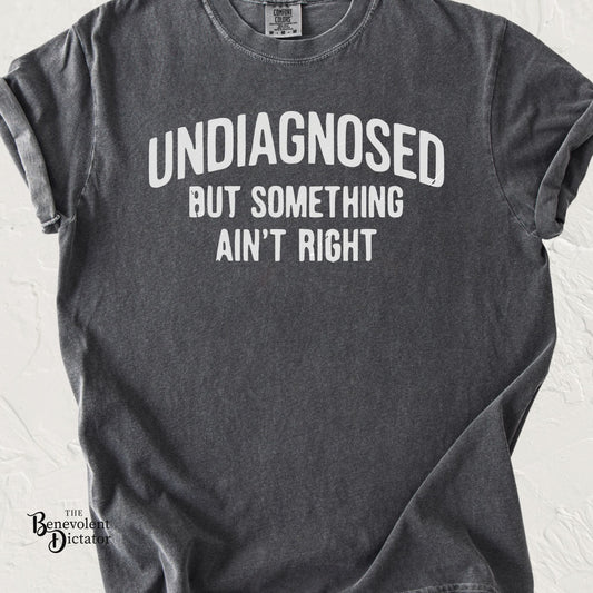 Undiagnosed But Something Ain't Right T-shirt — Funny Typographic Tee