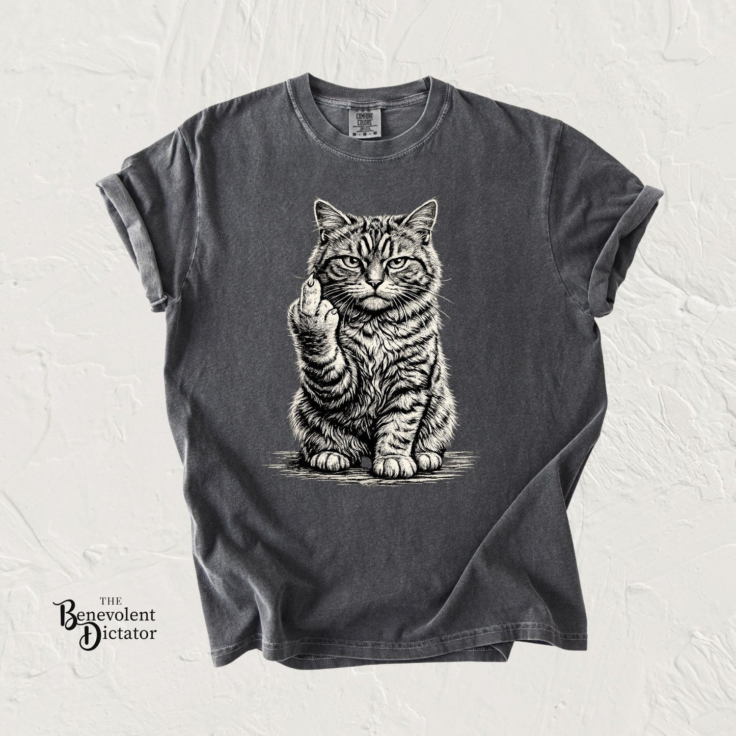 Saucy Cat Giving the Finger T-Shirt