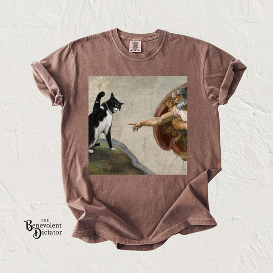The Creation of Cat - Renaissance Parody T-Shirt