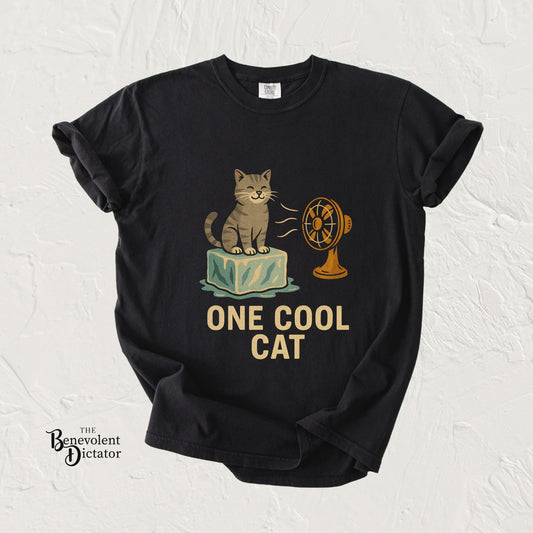 One Cool Cat T-Shirt — Funny Cat on Ice Graphic Tee