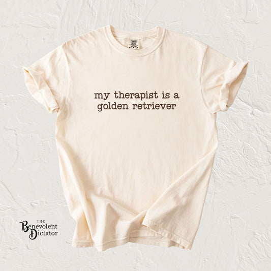 My Therapist Is a Golden Retriever T-Shirt