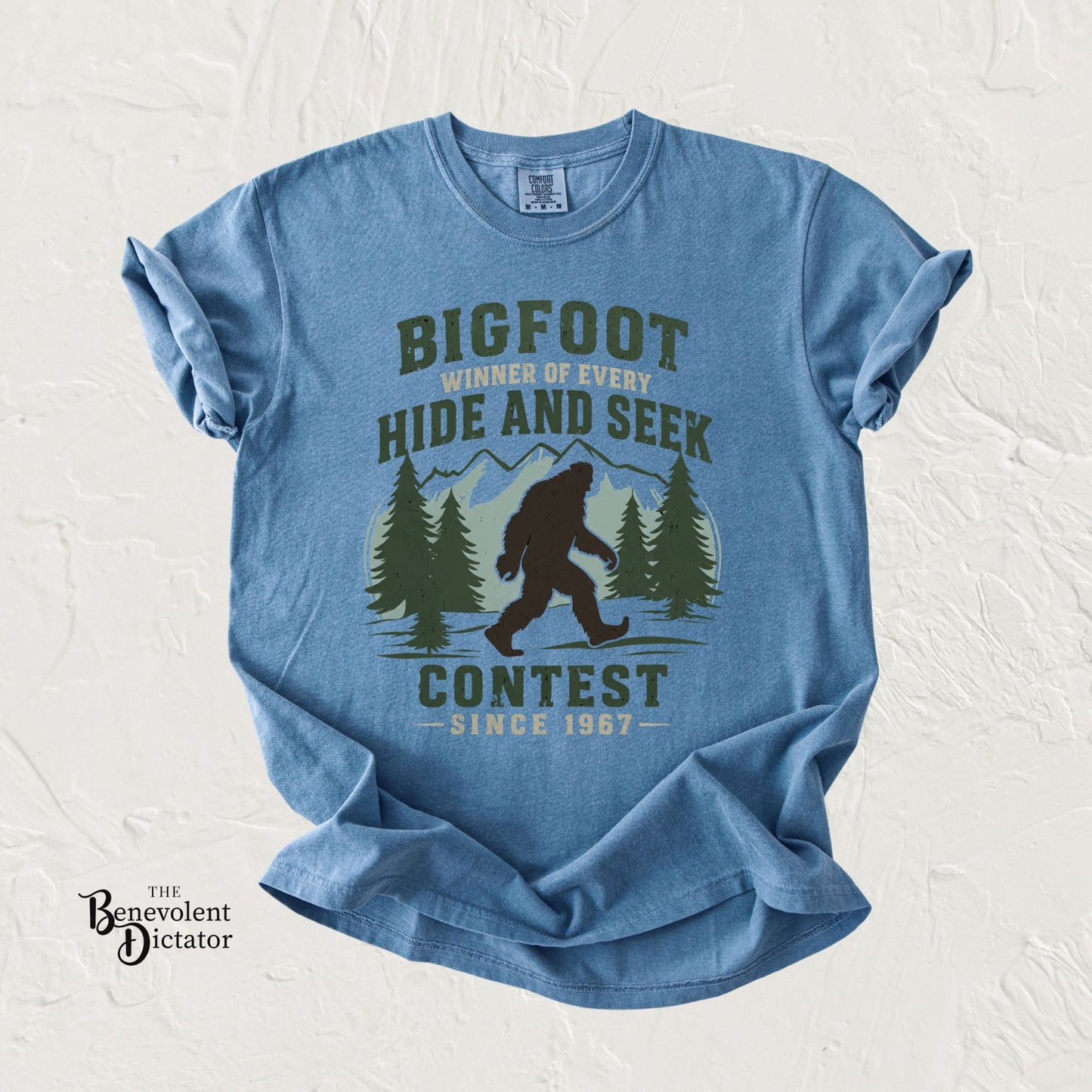 Bigfoot Hide and Seek Contest T-Shirt — Vintage Sasquatch Graphic Tee