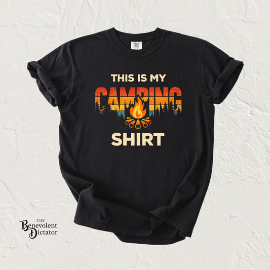 Camping Shirt — 'This Is My Camping Shirt' Graphic Tee for Campers & Outdoor Lovers