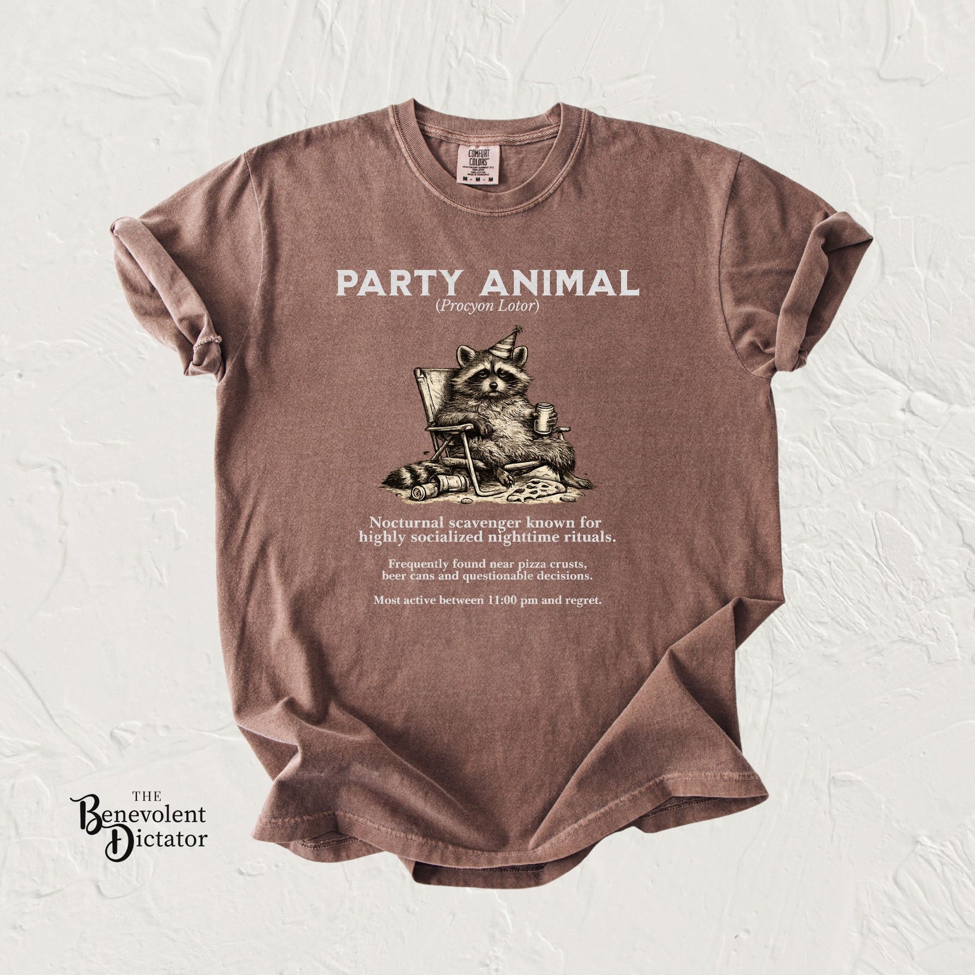 party animal parody shirt raccoon