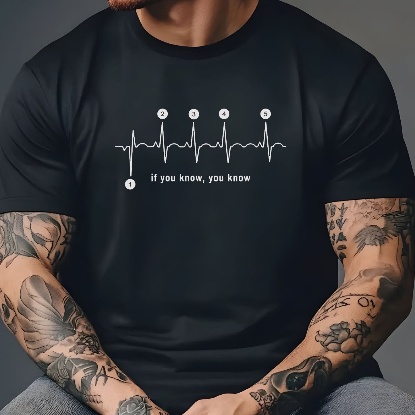 Motorcycle Gearshift Heartbeat T-Shirt — "If You Know, You Know" Biker Graphic Tee