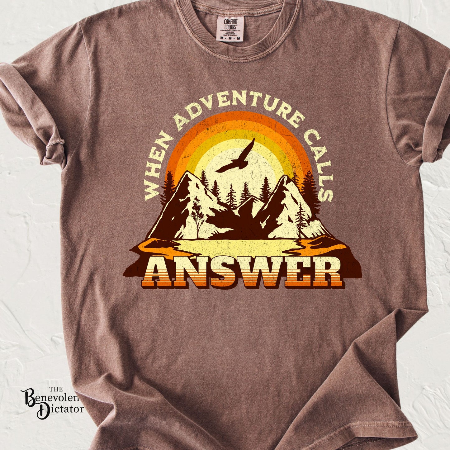 When Adventure Calls — Mountain Retro T-Shirt