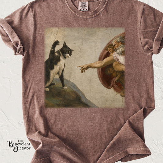 The Creation of Cat - Renaissance Parody T-Shirt