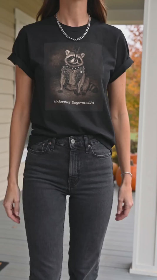 Moderately Ungovernable Funny Raccoon Shirt